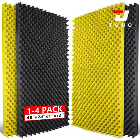 TOUO Egg Cotton Soundproof Acoustic Foam Panels Wall 47.2"x23.6" 1-4Pack Noise Insulation for Bedroo