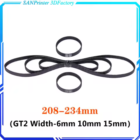 3D Printer Parts GT2 Closed Loop Timing Belt Rubber 2GT 6/10/15mm 208 210 212 214 216 218 220 222 22