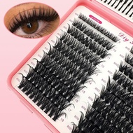 Wispy Fluffy Cat Eye Lash Clusters Diy Eyelash Extensions Kit With Bond & Seal R9a8