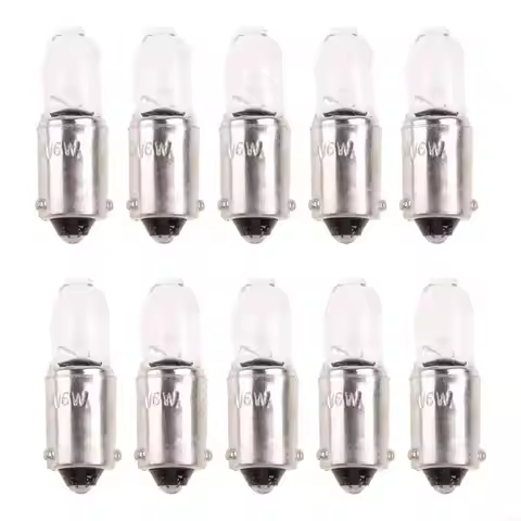 10Pcs Automotive Headlamp Indicator Light LED Bulb H6W 434 BAX9S 12V 6W Car Fog Light Bulb Automotiv