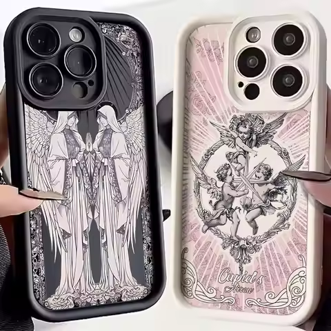 Original Retro Cupid Angel Luxury Phone Case for OPPO Realme 12 8 7i 11 C11 C12 C15 C20 C21Y C33 C35