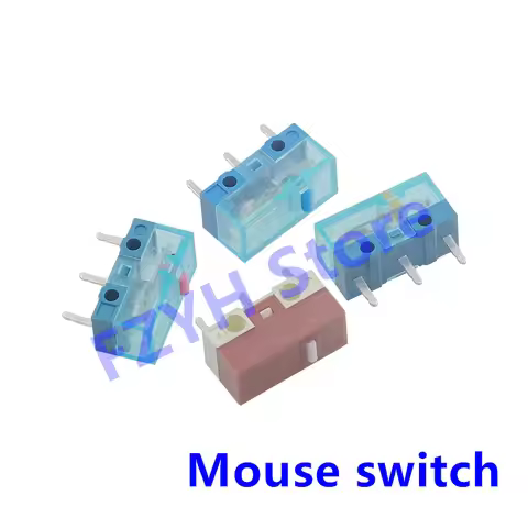 10Pcs HUANO New Mouse Micro Switch Button Transparent blue Shell Pink Blue Yellow Dot 80 Millions Li