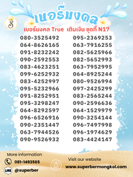 เบอร์มงคล TRUEMOVE เติมเงิน ชุดที่ N18 เบอร์ส่งเสริมการเงิน การงาน ความรัก