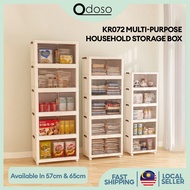 Odoso L57/65cm (1-5 Layers) Double Doors Storage Box Multipurpose Stackable Foldable Storage Cabinet