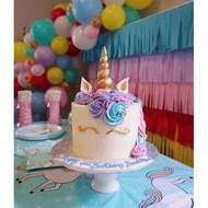 Unicorn Cake Topper Edible shimmer Glitter Cake Topper sugar flowers