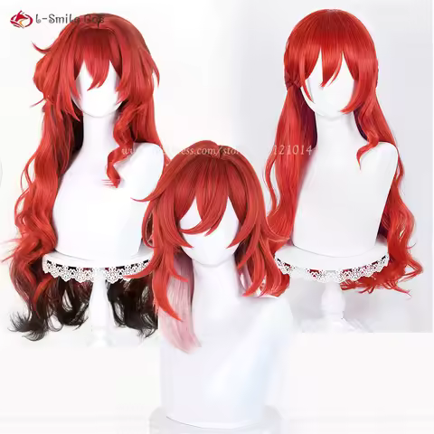 HSR Himeko Nova Cosplay Wig Red Mixed Wigs For Woman Anime Cosplay Costumes Heat Resistant Synthetic