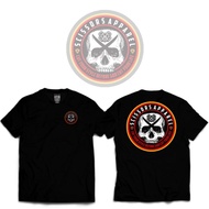 Skull t-shirt Skull Skellaton SC Circle Black Scissors Clothing Co