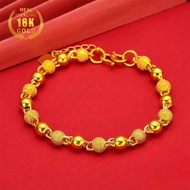 18k Gold Beaded Bracelet Adjustable Size 16CM-19CM