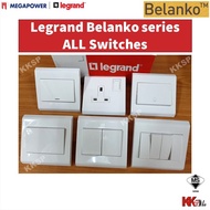 (Old/New Model)Legrand Belanko Series All Switch - Legrand 13A switch socket 15A switch 1Gang 2Gang 3Gang 4Gang Doorbell Press Autogate Button 20A Double Pole - White