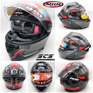 MHR Racing Full Face Flip Up Double Visor Helmet FU935 Black Red R15 R25 MT25 MT15 Ninja CBR250RR MT