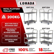 KOMADA™ 200KG Multi Tiers Metal Platform Trolley Flatbed Trolley Heavy Duty Trolley Kereta Tolak Bes