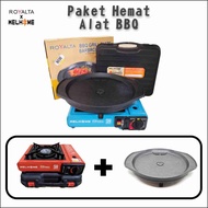 paket hemat alat BBQ - alat panggang hemat + satu set kompor dan grill pan bulgogi - kompor portable