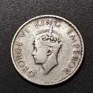 British India KG VI 1/4 Rupee Silver Coin 1940