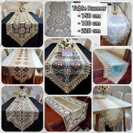 Table Runner Embroidered long tablecloth - gold buffet long tablecloth - guest tablecloth Table Clot