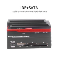2.5/3.5" SATA IDE HDD Docking Station Clone HDD Enclosure USB 2 Ports USB 2.0 Hub MS/M2/XD/CF/SD/TF 