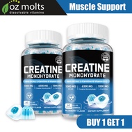 Ozmolts Creatine Gummy for Build and Strong Muscle BCAA Monohydrate Creatine Gummies Blueberry 60pcs