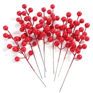 1Pcs Chritsmas Decoration Red Berry Branches Cherry Stamen For Home Decor Xmas New Year Gift Wedding