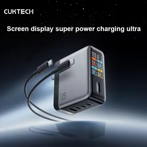 CUKTECH 10 GaN Super Charger Ultra AD 1204U USB-C Charger Touch The Key Screen Display Safe Temperat