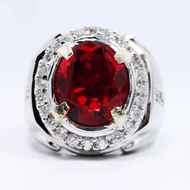 MERAH Chatam SIAM RED STONE BANGKOK SILVER RING 926 READY TO USE