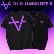 TSHIRT ACADEMI CRYPTO LOGO / PREMIUM 24S COMBED COTTON / BLACK COLOR / SHORT SLEEVE FOR ADULTS / UNI