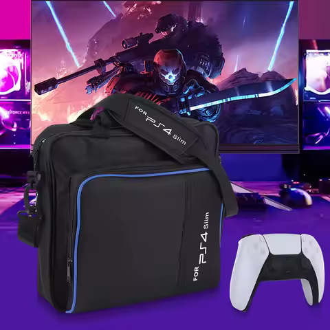 Carrying Case for PS4 Slim System Console and Accessories Waterproof Protective Shoulder Bag Shockpr
