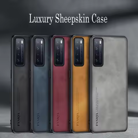 For Huawei Nova 7 Pro Luxury Sheepskin Leather Shockproof Silicone Case For Huawei Nova 7 Pro 7i SE 