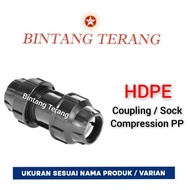 Hdpe Coupler Coupling 1/2" - 20 mm / HDPE Straight Sock / HDPE Compression Fitting