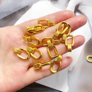 916 gold Double Ring Buckle Pendant /charm gold 916