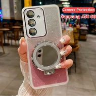 For Samsung A56 5G 2025  Mirror Magnetic Bracket Glitter Casing For Samsung Galaxy A56 A16 A26 A36 S