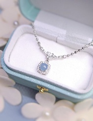 財水•稀有|夢幻緬甸冰藍翡|緬甸A貨翡翠純銀加粗圓珠款項鍊