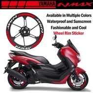 For YAMAHA NMAX V2 V1 14'' inches Reflective Motorcycle Wheel Hub Sticker Motor Bike Accessories Scooter Rim Strips Decal