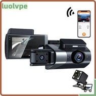 LUOLVUO Vehicle Recorder, Loop Recording Night Vision Car DVR,  3 Lens APP Control HD Car Dashcam Ve