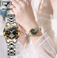 金仕盾鏤空機械錶防水女士手錶(鋼帶間黑女）#S057029098