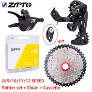 ZTTO MTB Shifter Groupset 1X8/9/10/11/12S Shifter Set Lever Rear Derailleur RD Chain 36T/40T/42T/46T