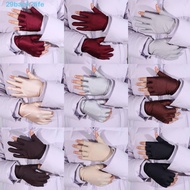 BACK2LIFE 1 Pair Women Sun Protection Gloves, Spandex Ice Silk Thin Ice Silk Gloves, Driving Sunscre