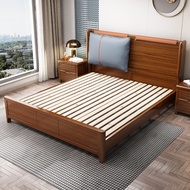 【SG Sellers】Solid Wooden Bed Frame Bed Frame With Mattress Storage Bed Frame Queen/King Bed Frame