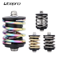 Litepro Folding Bike Rear Shock Steel/Titanium Folding Bicycle Modified Suspension Spring Rear Shocks Absorber 3Sixty