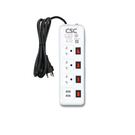รางปลั๊กไฟ มอก 4สวิตช์ 3ช่อง 2USB 5ม. CSC AS144U-5m