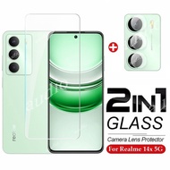 Realme 14x 5G 2In1 Tempered Glass Full Screen Protector Film with Camera Lens Protector For Realme 1