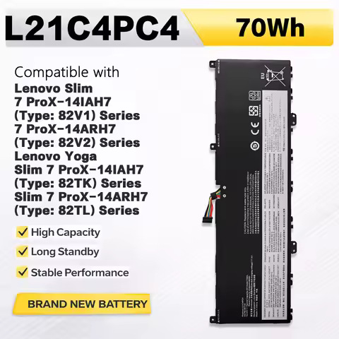 PowerHub L21C4PC4 Laptop Battery For Lenovo Slim 7 ProX 14IAH7 14ARH7 Yoga Slim 7 ProX 82V1 82V2 82T