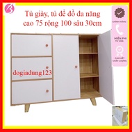 Wooden shoe cabinet, shoe shelf, multi-compartment shoe shelf made of waterproof MDF wood, size 100x