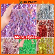 Laser Rain Curtain Big Wave Party Decoration Background Curtain for Wedding Birthday