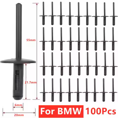 100pcs Car Bumper Clip Plastic Fastener Clips Kit Expansion Blind Rivets 6mm For BMW X1 E84 X3 E83 F