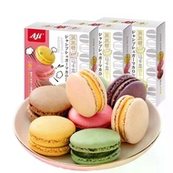 2026 New Product Aji Macaron Popping Candy Cookies Biscuits Strawberry Cream Matcha Flavor 133g Mult