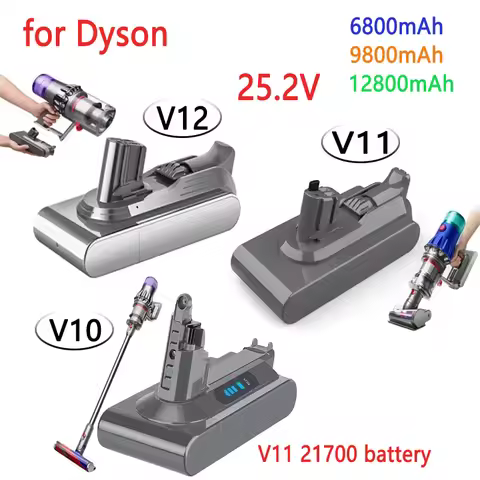 for Dyson 25.2V V12 Detect Slim Cordless Extra V11 Absolute V10 Animal V10-SV12 V11-SV15 Battery 25.