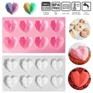 屯京 - 白色 8連立體小愛心慕斯矽膠蛋糕模 烘培矽膠模具 DIY 烘培工具 3D心心模具 心心蛋糕模