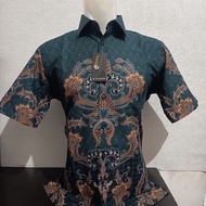 HIJAU SLIMFIT SHORT SLEEVE ALISAN Batik Short 10788 Green/Black