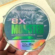 Dây PE câu cá dây câu lure MEGABARRA MONSTER 8X 100m
