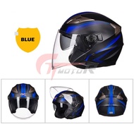 GTmotor GXT708 Double Lens Motorcycle Helmet Half Helmet Topi Keledar