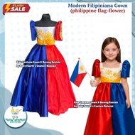 Buwan ng Wika Philippine Flag Design Filipiniana Gown Dress for Kids and Teens – Cultural Costume wi